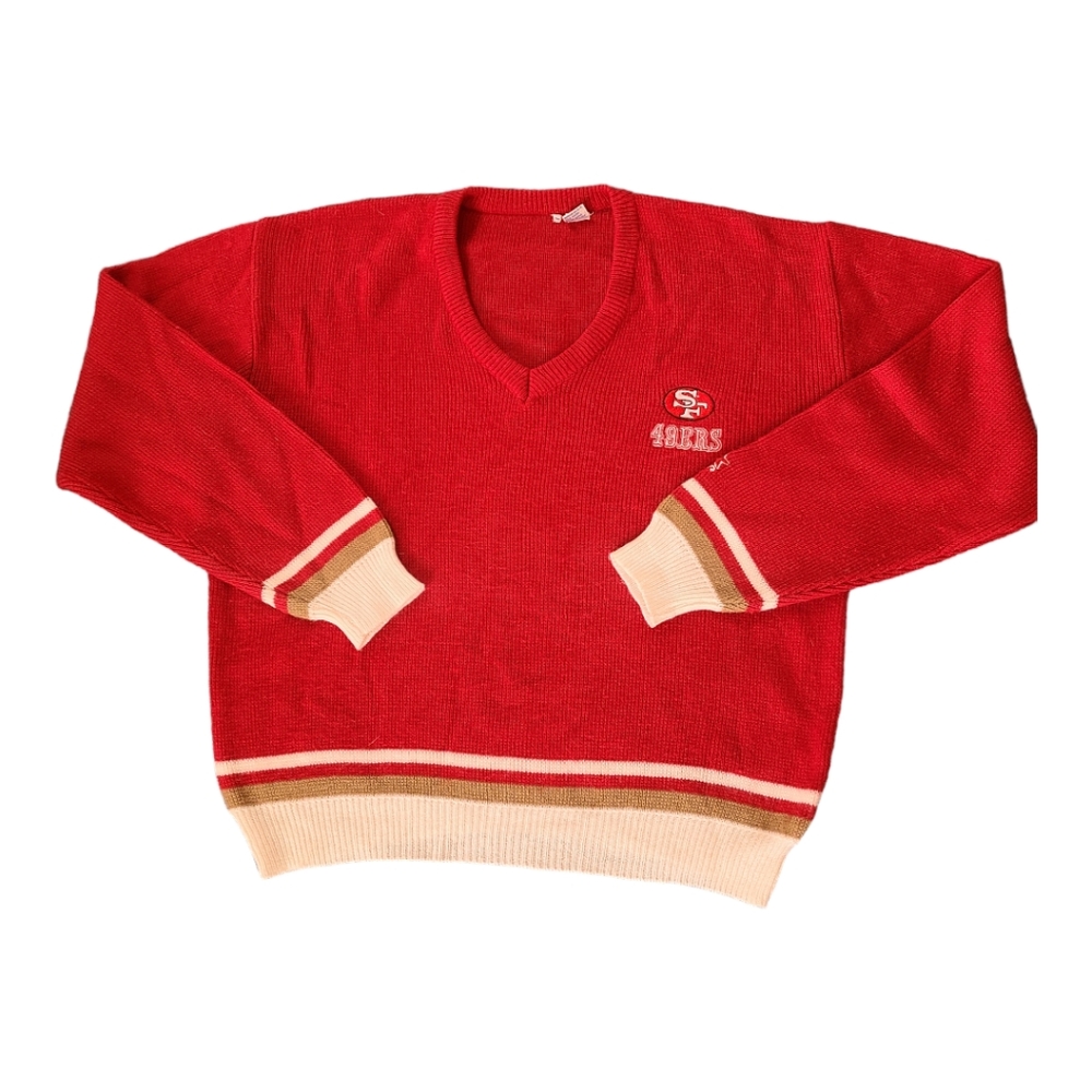 STARTER Red V-Neck Sweater - Picture 2 of 10
